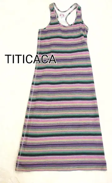 티티카카 멀티 보더 아메슬리 탱크 롱 원피스