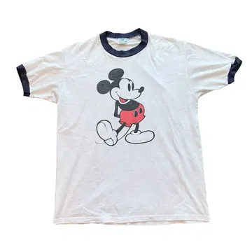 70's Mickey Mouse 미키마우스 링거 티셔츠 빈티지