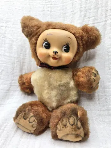 쇼와 레트로 테디베어 러버 페이스 곰 봉제 인형