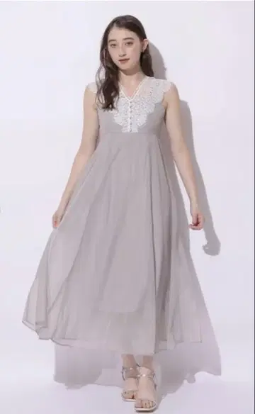 Rirandture 레이스 칼라 시어 원피스