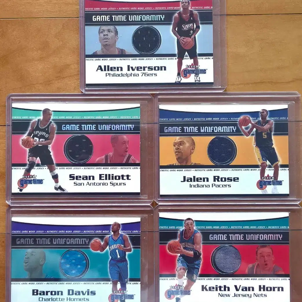 NBA Nba Game Uniform Card 5 Sheets (Fleer Game Time Unifor  #알렌아이버슨,#져지카드,#5장일괄 on Bunjang Global Site., image size:1043x1043