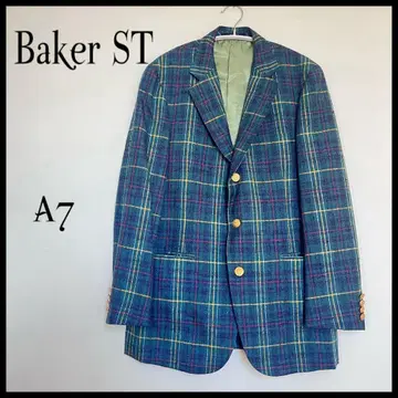 Baker ST 베이커 스트릿 골드 버튼 테일러드 자켓 그린