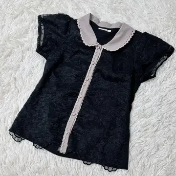 [ c5432 ] axes famme 블라우스 블랙 반팔 귀여움