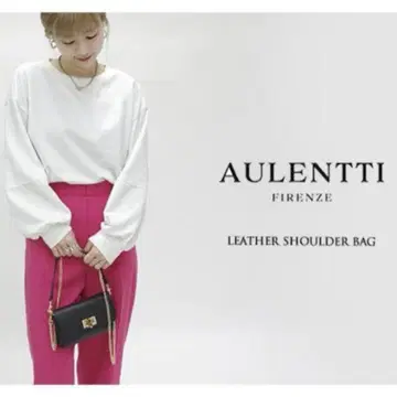 AULENTTI 오우렌티 숄더백 천연 가죽 블랙