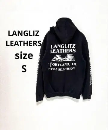 Langlitz Leathers 집업 후드티 M 블랙