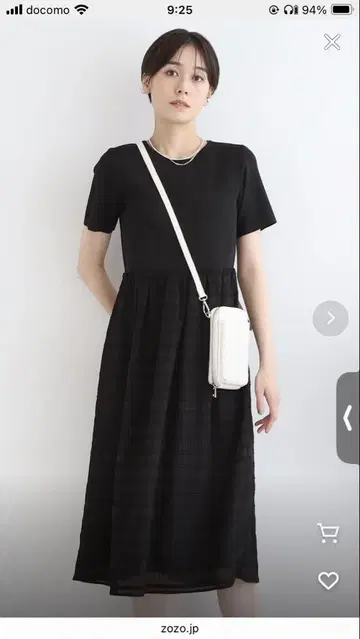 INDIVI 블랙 반팔 원피스 38