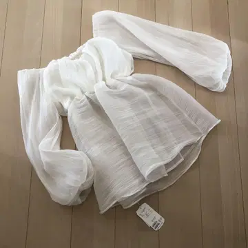 Chico 쉬폰 긴팔 상의 화이트