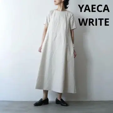새상품급 야에카 WRITE 24 SS A라인 드레스 코튼 린넨 베이지