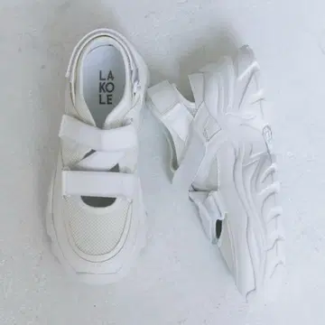 라 벨트 스니커즈 통굽 샌들