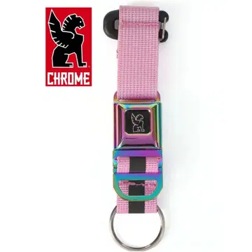 새상품 CHROME 크롬 미니 버클 키체인 핑크 오로라