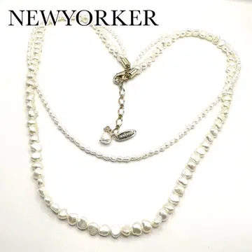 NEWYORKER 뉴요커 담수 진주 라이스 펄 2연 펄 목걸이