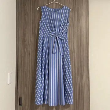 PICCIN 피칭 스트라이프 슬리브리스 롱 원피스
