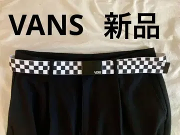 가격 인하 새상품 미착용! VANS 체커보드 패턴 벨트 화이트/블랙