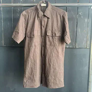 [USA 매입] Dickies 브라운 반팔 워크 셔츠 S