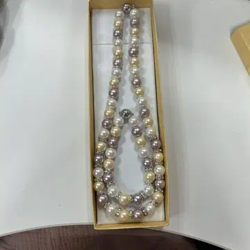 펄 비즈 목걸이와 팔찌 세트