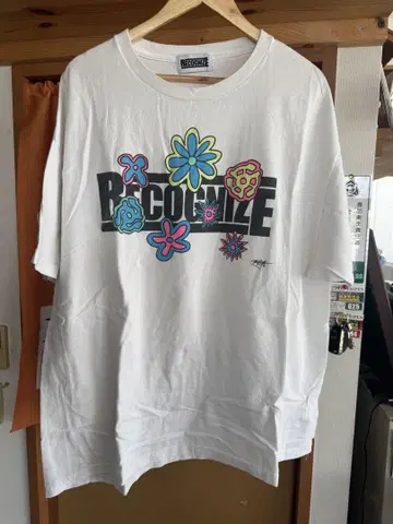 RECOGNIZE 플라워 그래픽 티셔츠 MURO XXL 화이트