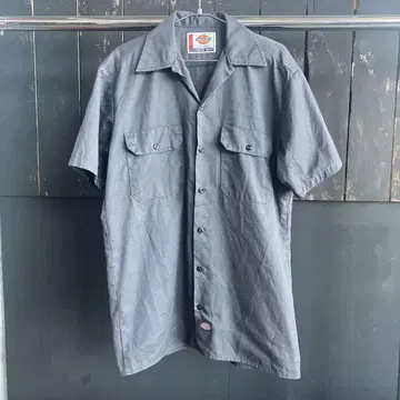 [USA 매입] Dickies 반팔 워크 셔츠 S 사이즈 그레이