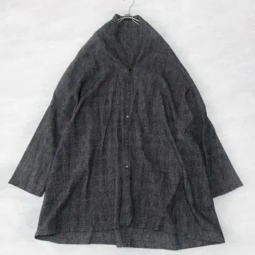 vlas blomme 브라스 블룸 체크 숄 가디건 린넨 혼방