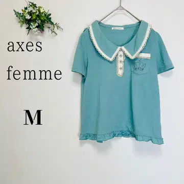 엑시즈팜 (M) 티셔츠 반팔 프릴 펄 페미닌