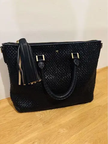 안야 힌드마치 2way 뜨개질 숄더백 블랙