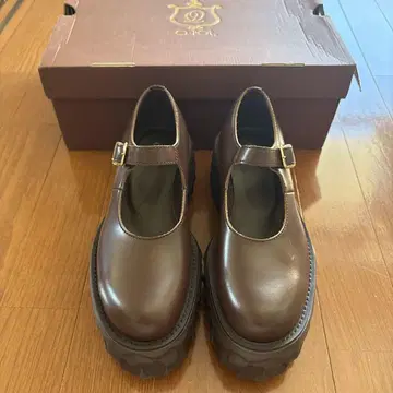 Q-pot.SHOES [천연 가죽] 멜팅 초콜릿 메리 제인 L 사이즈