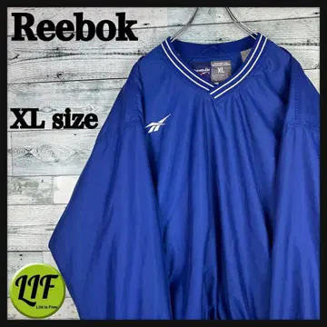 리복 자수 로고 리브 라인 나일론 자켓 블루 XL 4479