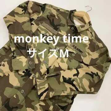 monkey time 밀리터리 자켓 셔츠 카모플라쥬 M #1682