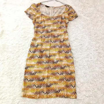 MISSONI 미쏘니 올 패턴 반팔 원피스 스트레치 무릎 기장