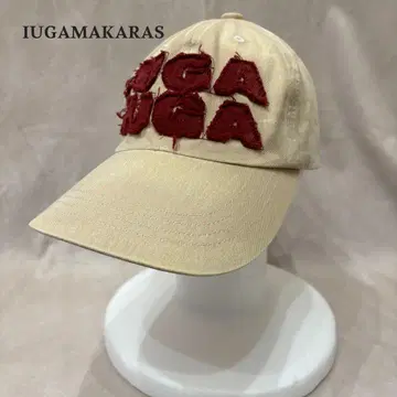 인기 IUGAMAKARAS Washed 패치 로고 캡 베이지