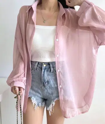 오버사이즈 시어 셔츠