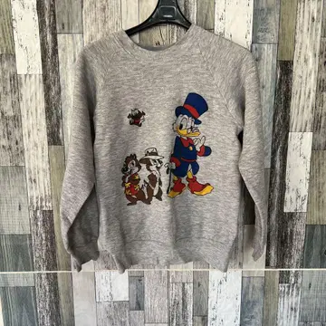 도널드 덕 맨투맨 S 사이즈 그레이 vintage 90s