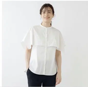 [ SONO/소노 ] 케이프 노블 블라우스 화이트