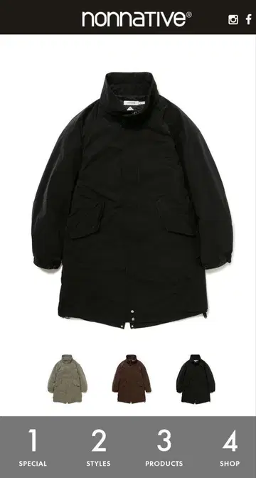 24AW nonnative NN-J4518 블랙 모즈 코트