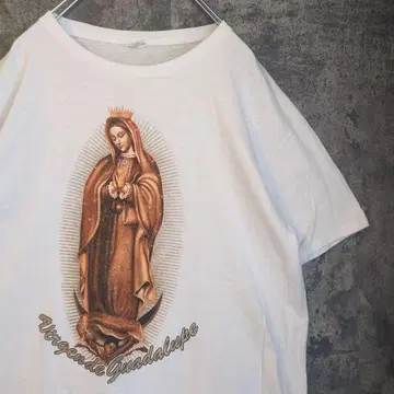 과달루페 엔젤 반짝이 T셔츠 빈티지 구제 의류 해외 구제 의류