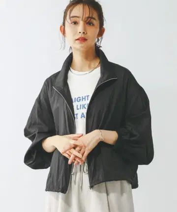 GLOBAL WORK 에어 경량 시어 스탠드 블루종 먹색