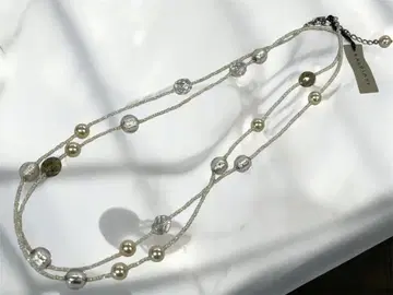 SALVIATI 살비아티 베네치안 유리 롱 목걸이 화이트 계열