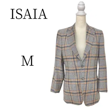 새상품급 ISAIA 이자이아 그레이 체크 무늬 자켓 아우터 M