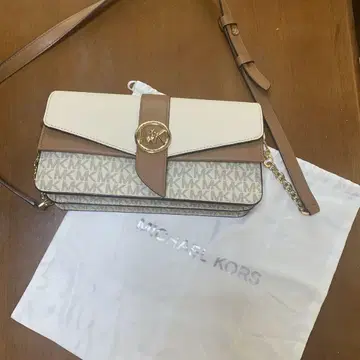 MICHAEL KORS 숄더백 화이트/브라운