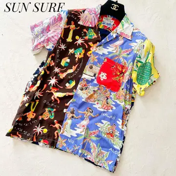 [ BEAMS SUN SURF ] 레어 여성용 알로하 셔츠 F