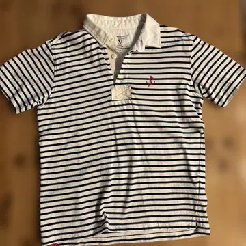 남녀 공용 AIGLE 스트라이프 피케 셔츠 M 사이즈