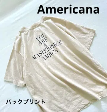 아메리카나 Americana 로고 T셔츠 백 프린트 베이지