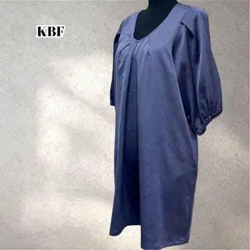 KBF 벌룬 슬리브 튜닉 깔끔 반팔 새틴 원단 5598