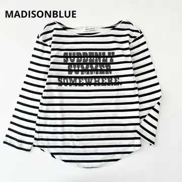 매디슨 블루 24SS 보트넥 티셔츠 보더 00 블랙