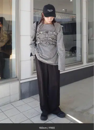 THE Yon 프릴 뷔스티에 세트 루즈핏 롱T