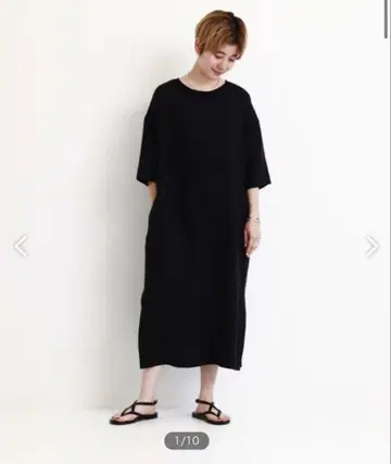 GALERIE VIE 갤러리 비 린넨 원피스 블랙