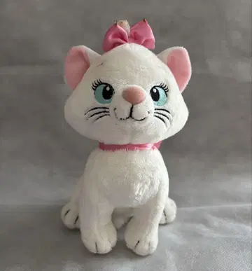 Disney 마리 멋쟁이 캣 봉제 인형 높이 약 17cm 고양이 화이트