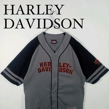 HARLEY-DAVIDSON 반팔 베이스볼 셔츠 그레이 XL