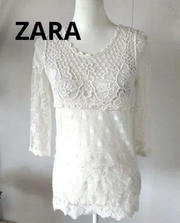 ZARA 베이직 메쉬 & 레이스 시어 탑 롱 기장