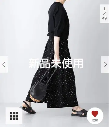 미사용 새상품 카구레 도트 개더 팬츠