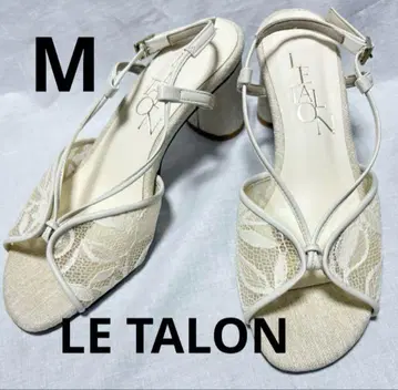 LE TALON 르탈론 샌들 화이트 레이스 백 스트랩 M 사이즈